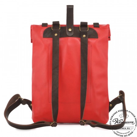 Кожаный рюкзак "Vogue" (красный) 